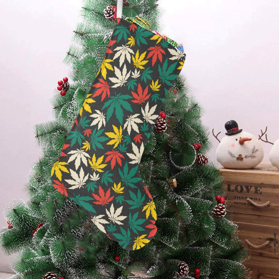 Canabis Marijuana Weed Pattern Print Design 02 Christmas Stocking
