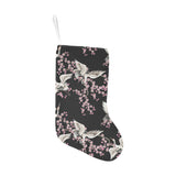 Japanese crane pink sakura pattern Christmas Stocking