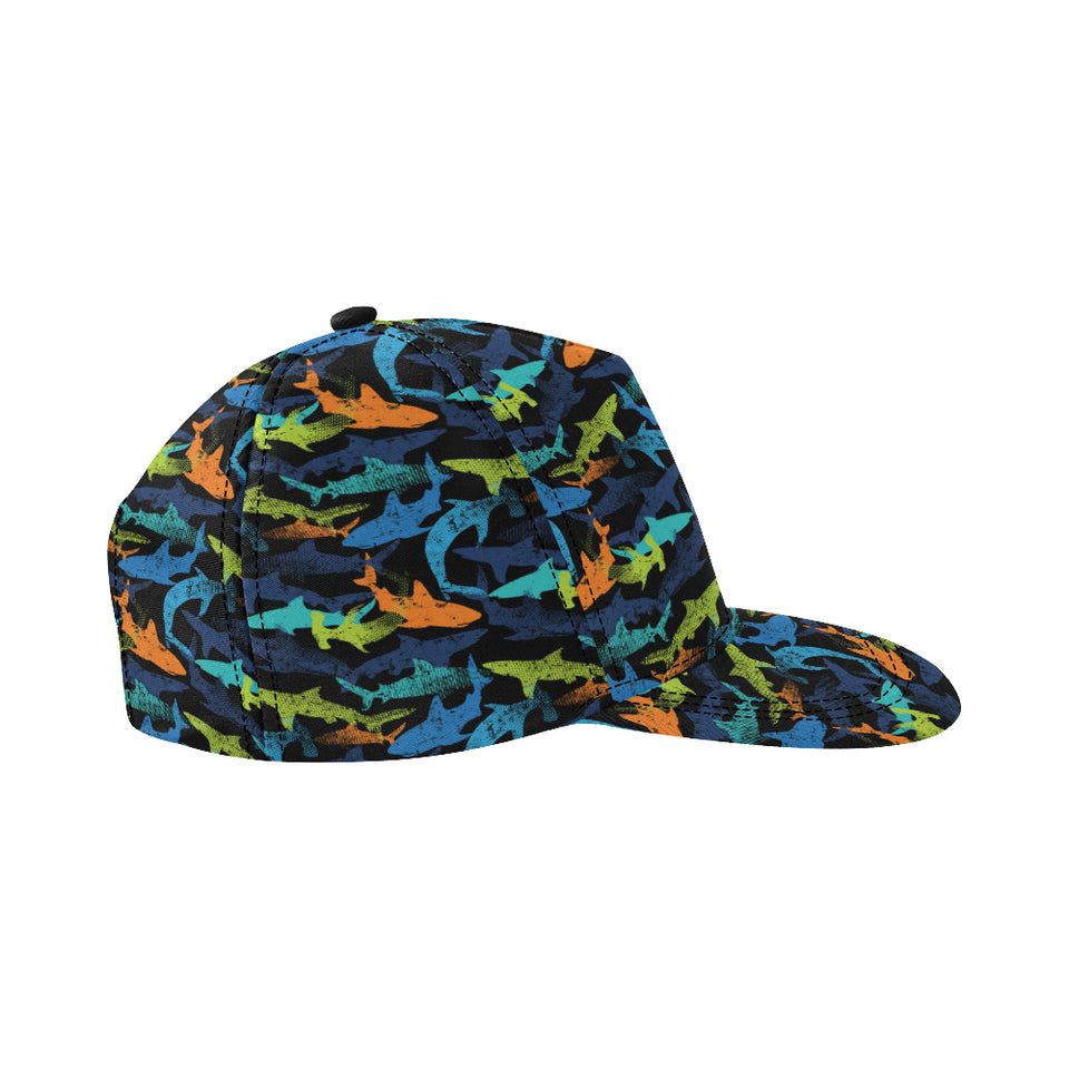 Colorful shark All Over Print Snapback Cap