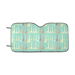 Giraffe Pattern Print Design 01 Car Sun Shade