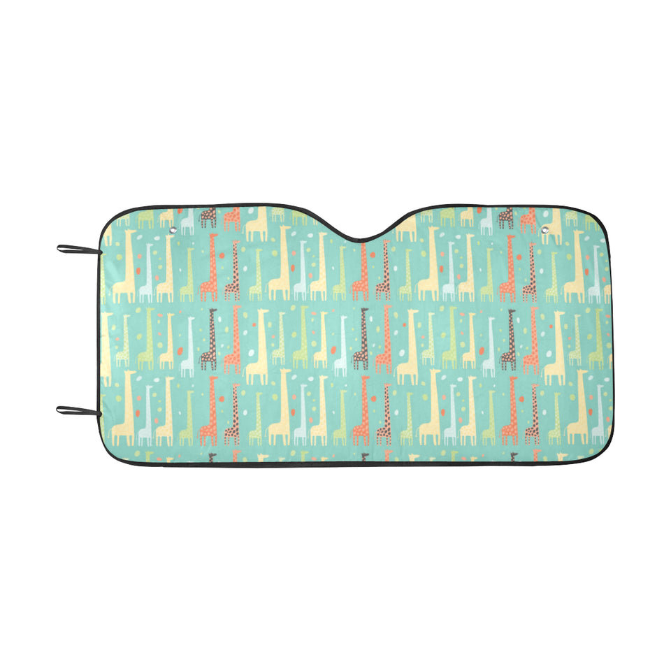 Giraffe Pattern Print Design 01 Car Sun Shade