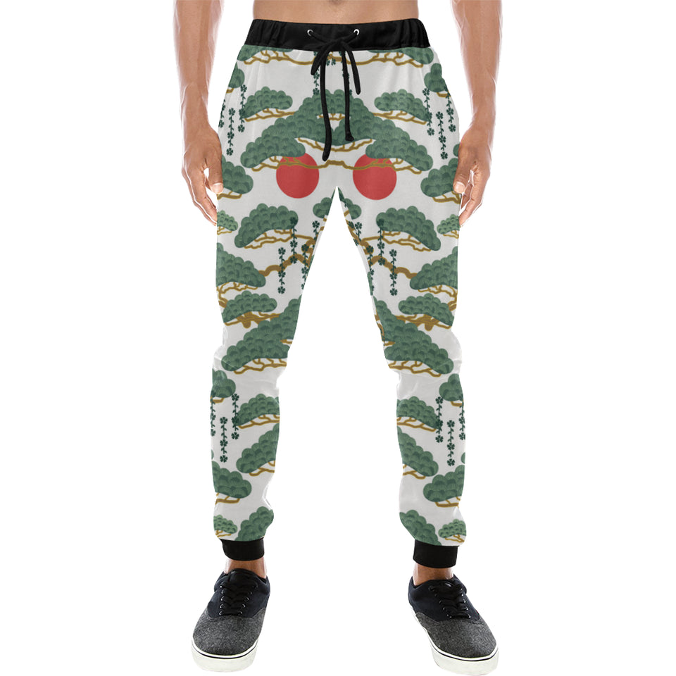 Bonsai red sun japanese pattern Unisex Casual Sweatpants