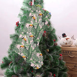 Toucan tropical green jungle palm pattern Christmas Stocking