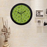 Slices of Lime design pattern Elegant Black Wall Clock