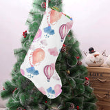 Watercolor air balloon cloud pattern Christmas Stocking