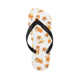 Brown pomeranian pattern Unisex Flip Flops
