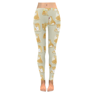 Cute fat shiba inu dog pattern Women's Legging Fulfilled In US