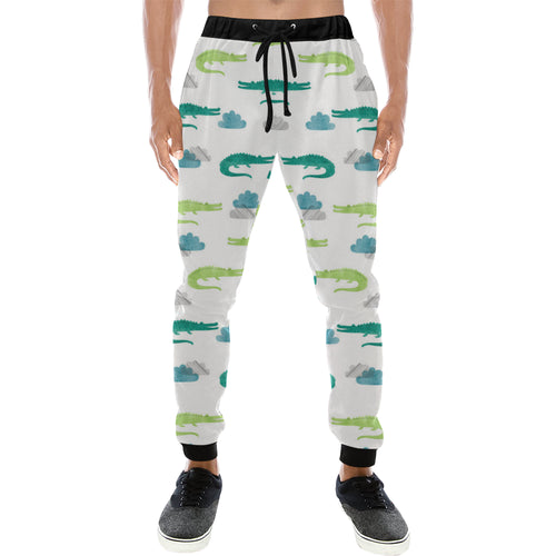 watercolor crocodile pattern Unisex Casual Sweatpants