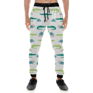 watercolor crocodile pattern Unisex Casual Sweatpants