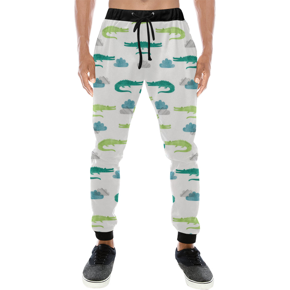 watercolor crocodile pattern Unisex Casual Sweatpants