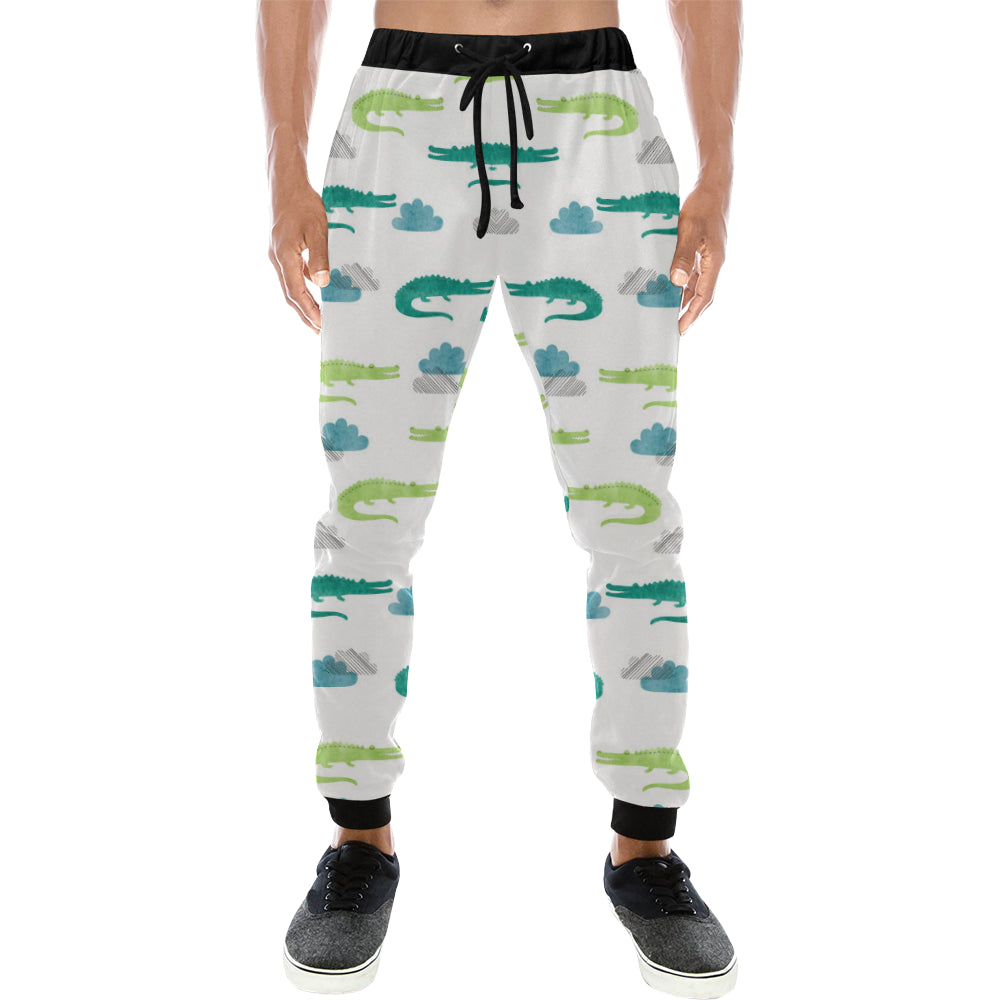 watercolor crocodile pattern Unisex Casual Sweatpants