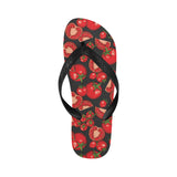 Tomato black background Unisex Flip Flops