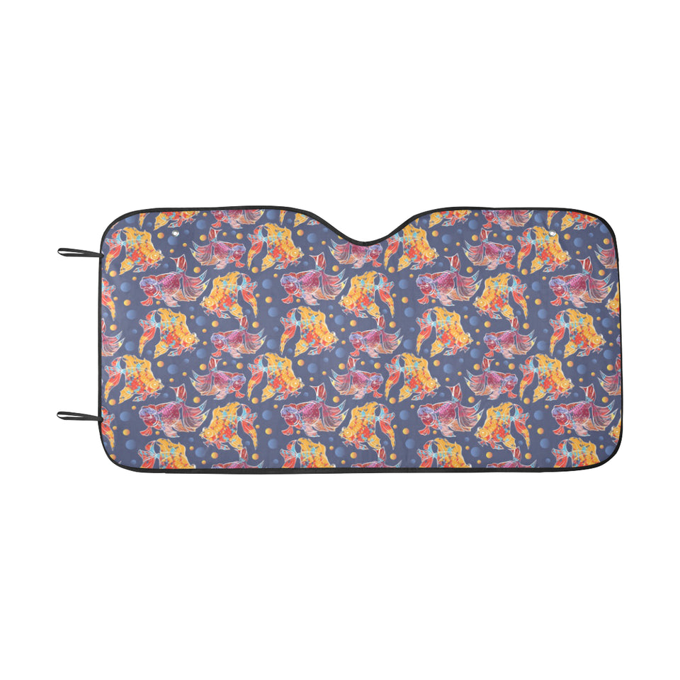 Goldfish Pattern Print Design 05 Car Sun Shade