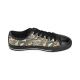 Monkey tropical leaves background Men's Low Top Canvas Shoes Black