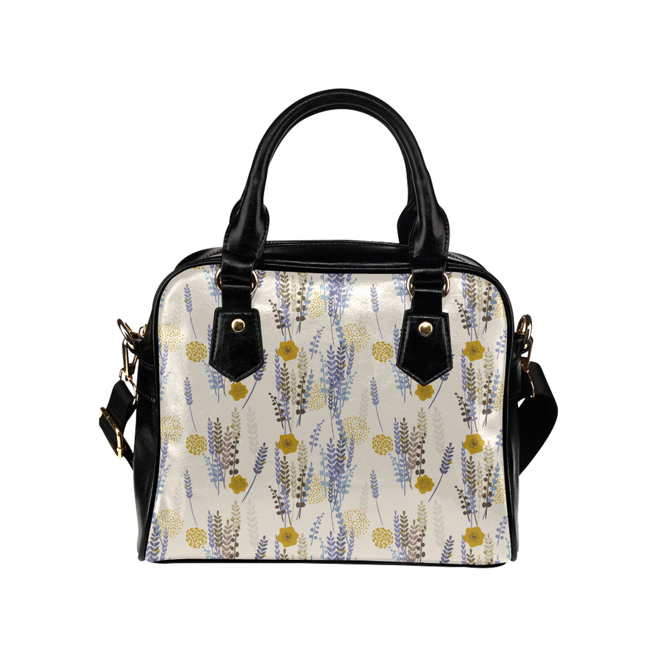 Lavender modern pattern blackground Shoulder Handbag