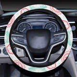 Clock time pattern blackground Car Steering Wheel Cover