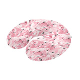 Pink flamingos pattern background U-Shaped Travel Neck Pillow