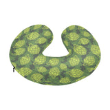 Hop pattern Hop cone background U-Shaped Travel Neck Pillow