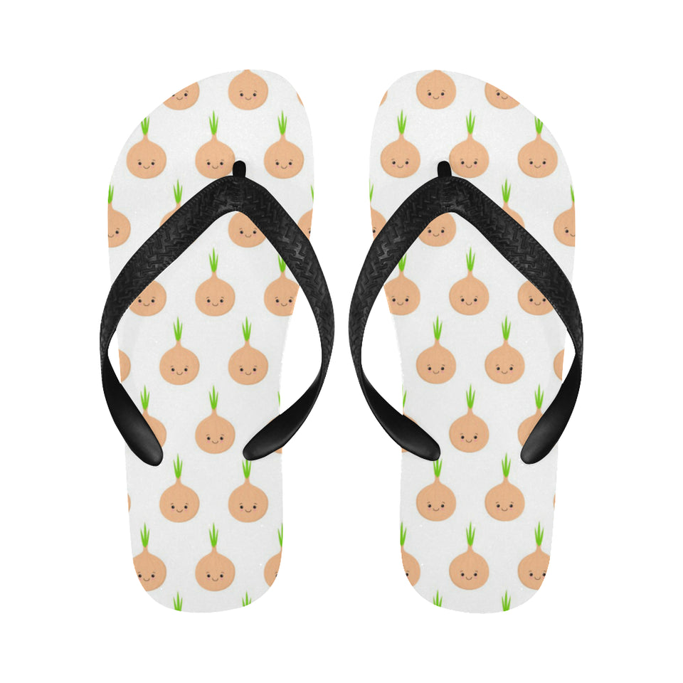 cute onions smiling faces Unisex Flip Flops