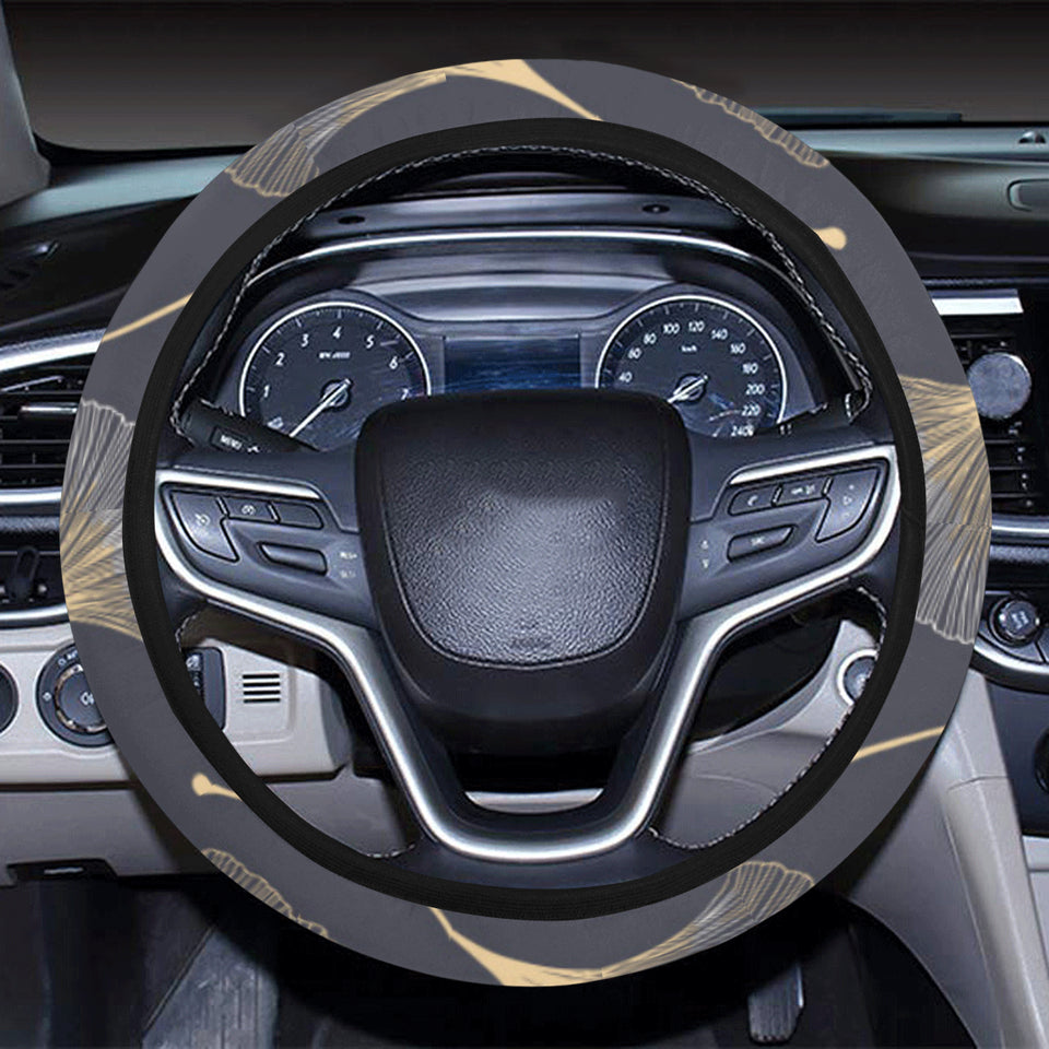 Gold ginkgo leaves Car Steering Wheel Cover