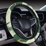 Beautiful parrot palm leaves pattern Car Steering Wheel Cover