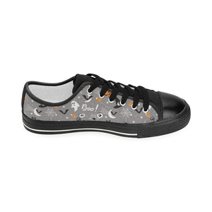 Halloween design pattern Kids' Boys' Girls' Low Top Canvas Shoes Black