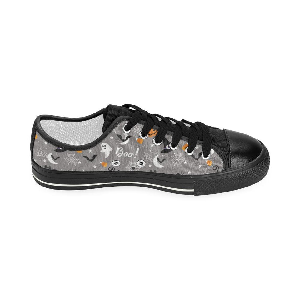 Halloween design pattern Kids' Boys' Girls' Low Top Canvas Shoes Black