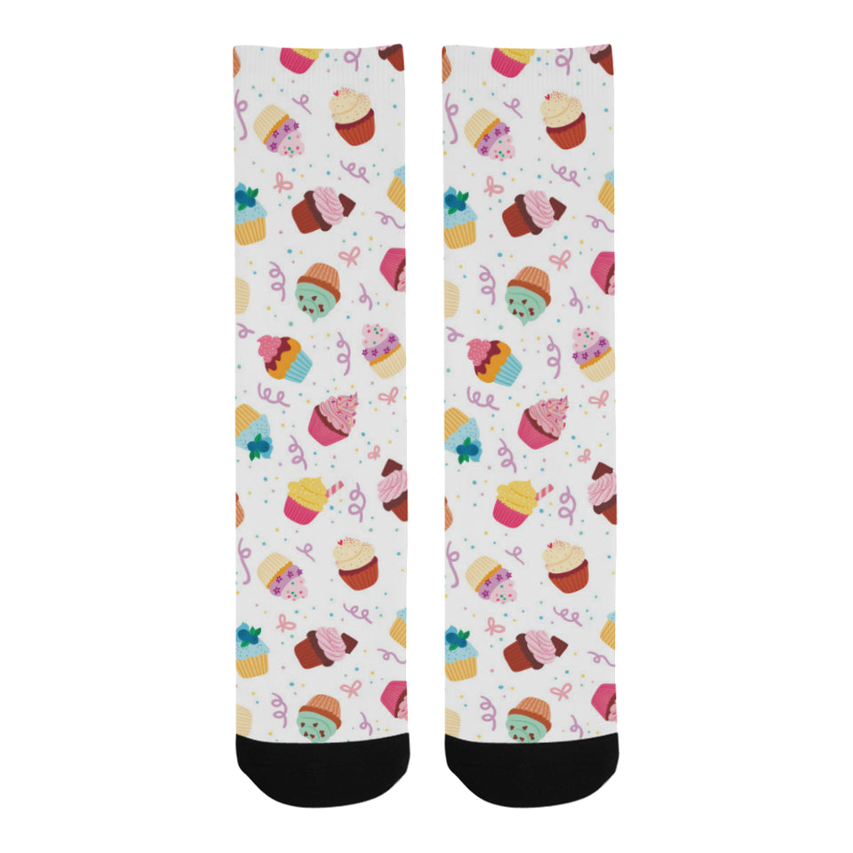 Cake cupcake design pattern Crew Socks
