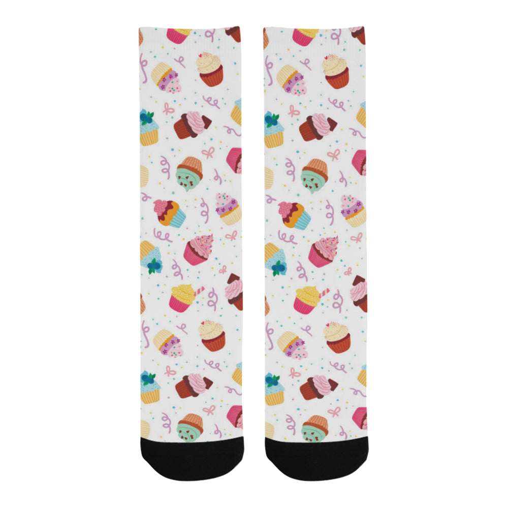 Cake cupcake design pattern Crew Socks