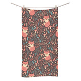 fox leaves mushroom pattern Bath Towel