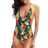 Colorful parrot flower pattern Women's One-Piece Swimsuit
