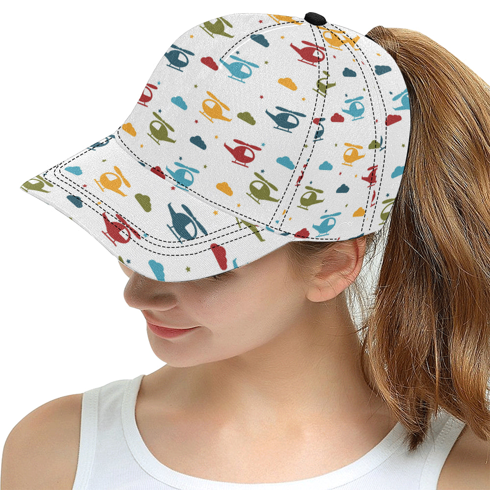 Colorful helicopter pattern All Over Print Snapback Cap