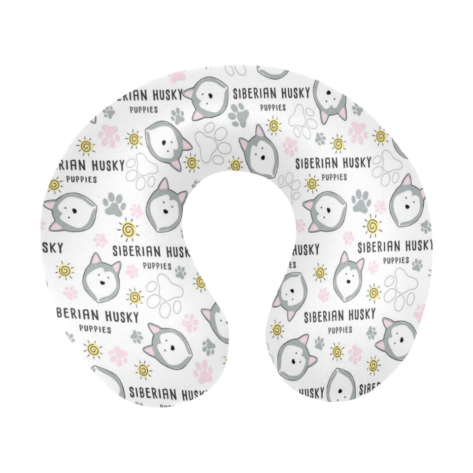Siberian Husky design pattern U-Shaped Travel Neck Pillow