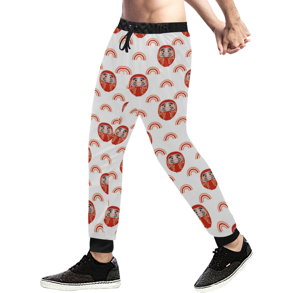 Daruma japanese wooden doll design pattern Unisex Casual Sweatpants