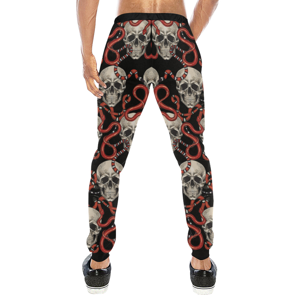 Red snake skull pattern Unisex Casual Sweatpants
