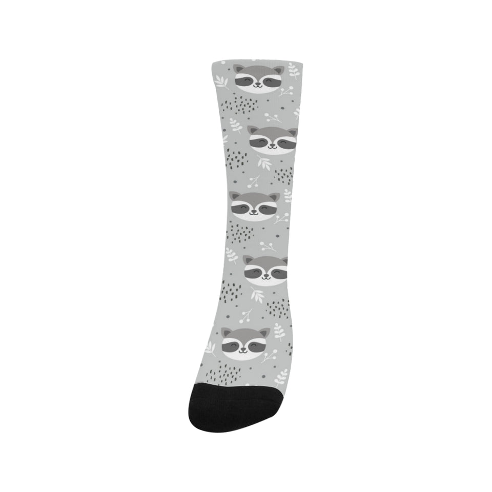 Cute raccoons leaves dot Crew Socks