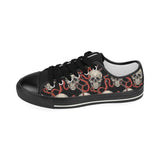 Red snake skull pattern Kids' Boys' Girls' Low Top Canvas Shoes Black