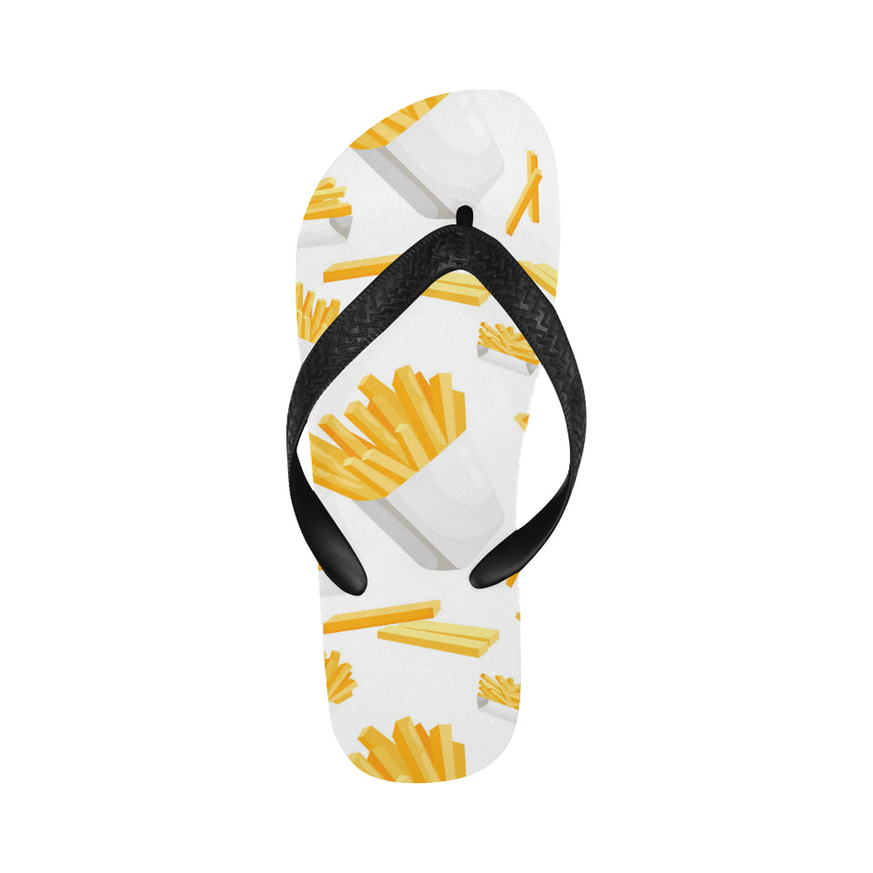 French fries white paper box pattern Unisex Flip Flops