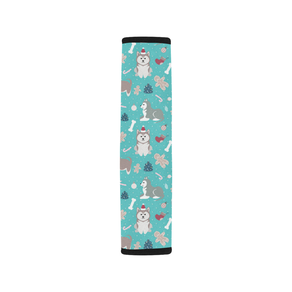 Christmas cute siberian husky puppie pattern Car Seat Belt Cover