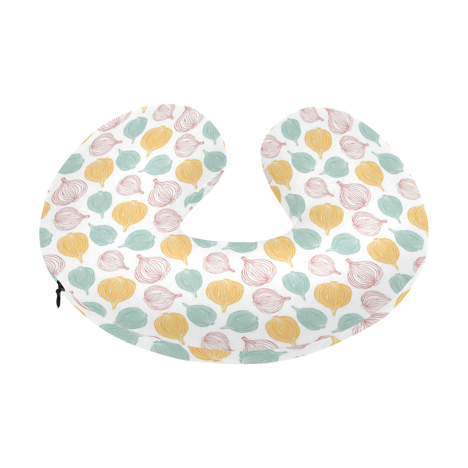 colorful onions white background U-Shaped Travel Neck Pillow