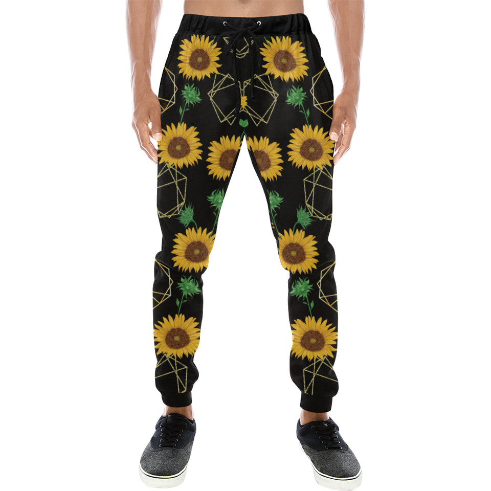 sunflower golden polygonal shapes Unisex Casual Sweatpants