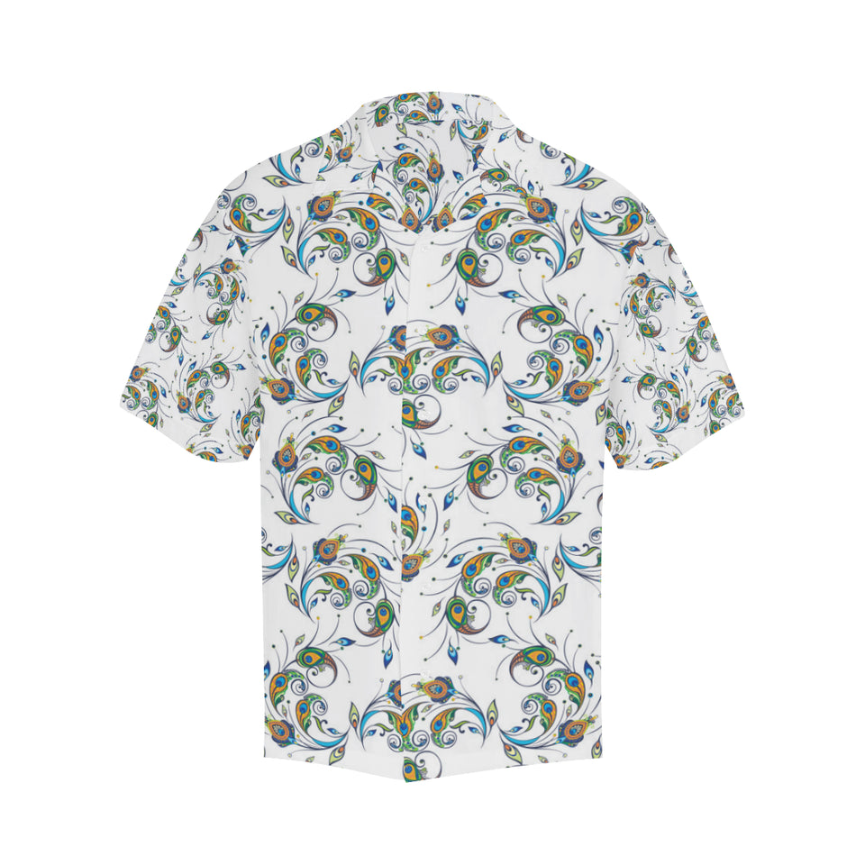 Peacock feather pattern Men's All Over Print Hawaiian Shirt