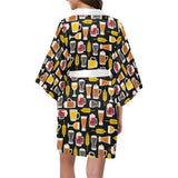 Beer type pattern Women's Short Kimono Robe