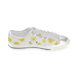 Sun pattern Women's Low Top Canvas Shoes White