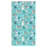 Christmas cute siberian husky puppie pattern Bath Towel