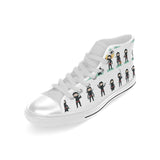 Cute ninja katana sword pattern Men's High Top Canvas Shoes White