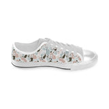 cute mermaid pattern Men's Low Top Canvas Shoes White