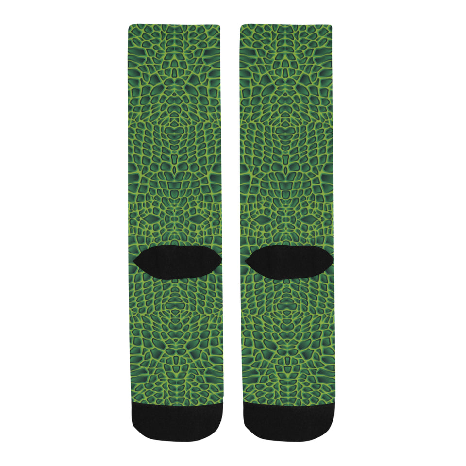 Crocodile Skin Printed Crew Socks