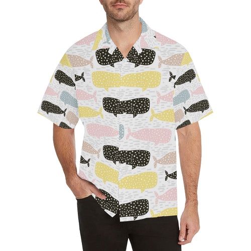 Whale dot pattern Men's All Over Print Hawaiian Shirt