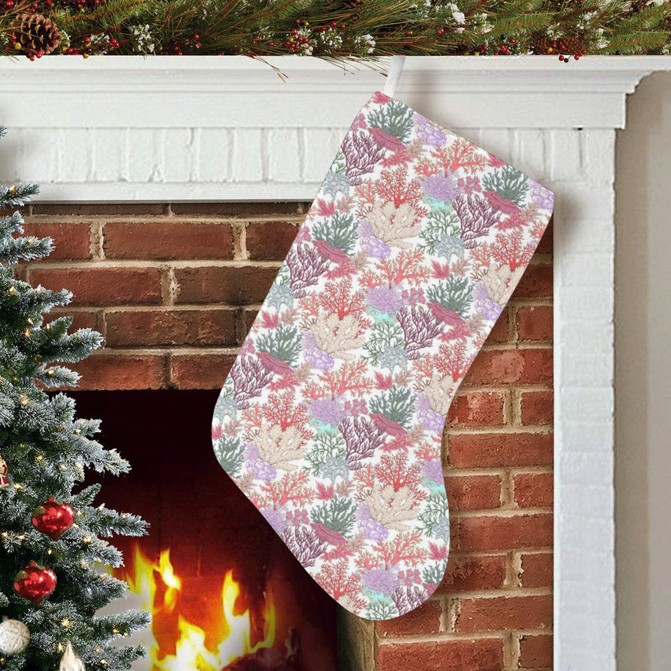 Coral Reef Pattern Print Design 03 Christmas Stocking